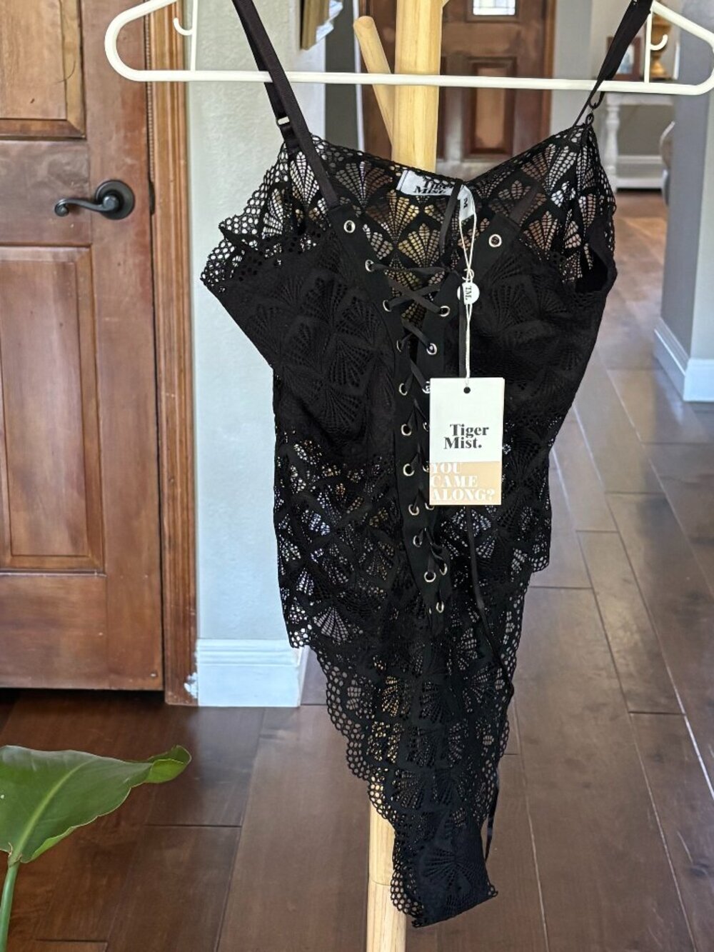Tiger Mist Portia Black Lace Bodysuit NWT Size M Corset